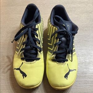 Indoor soccer shoes Puma Blue and Yellow Sports Sneakers